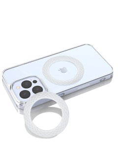 Universal Magnetic Ring, Magnetic Wireless Charging Conversion Kit, Magnetic Wireless Charger Universal Metal Rings Compatible with iPhone 14/14 Pro/13 mini/13 Pro Max/12 Galaxy S21 etc(White,2pcs)