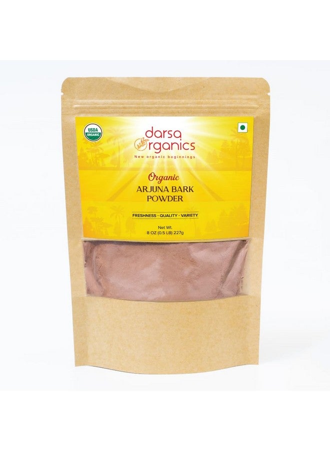 Darsa Organics Arjuna Powder, 8 oz - Arjuna Bark Grounded, Ayurvedic Herb for Tea & Recipes, Arjun Ki Chaal for Ayurveda Products, Raw & Vegan, Non-GMO & Gluten-Free, USDA Organic, Kosher Certified - Image 1