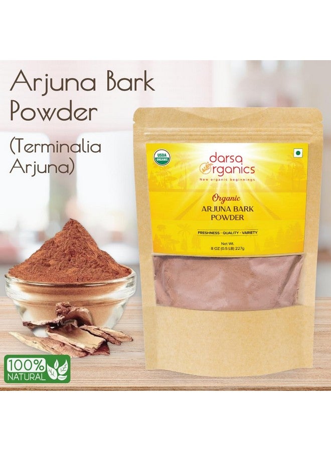 Darsa Organics Arjuna Powder, 8 oz - Arjuna Bark Grounded, Ayurvedic Herb for Tea & Recipes, Arjun Ki Chaal for Ayurveda Products, Raw & Vegan, Non-GMO & Gluten-Free, USDA Organic, Kosher Certified - Image 3