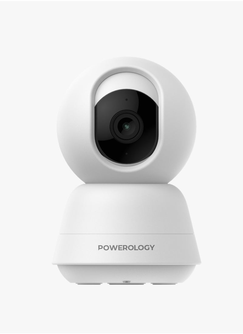 Powerology Baby Camera with Monitor and APP / Baby Wireless Video Monitor / Tow-Way Audio / Night Vision / Built-In Lullabies / Cry Detection - White + Blue and Pink Head  - Image 1