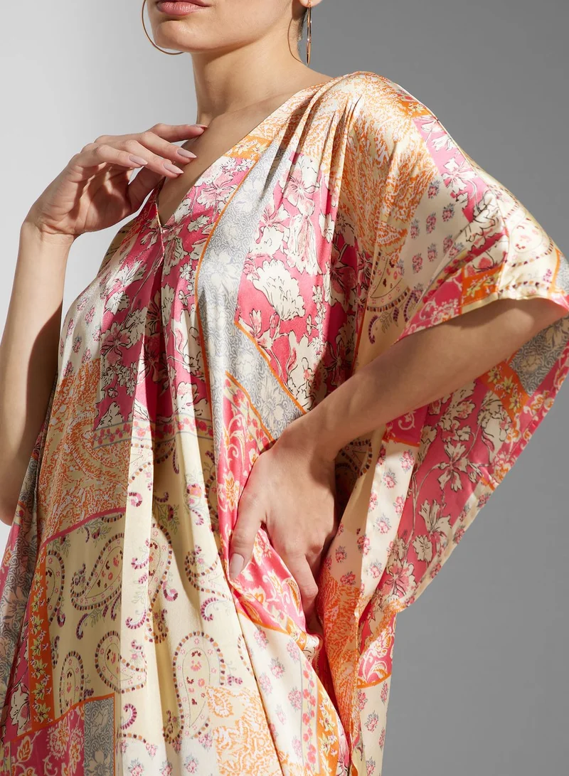 SINOIR Cape Sleeve V-Neck Kaftan