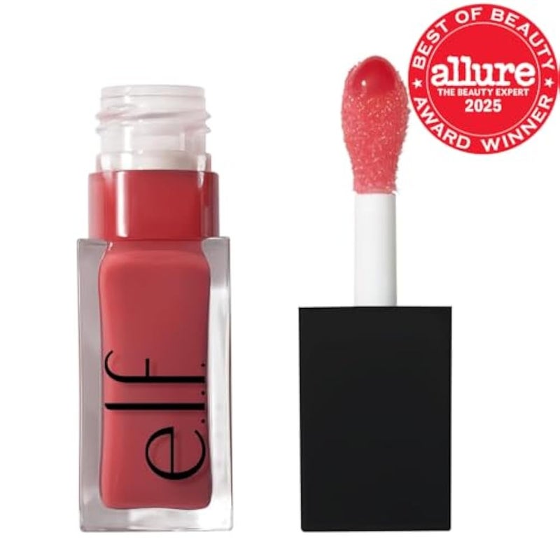 elf e.l.f. Glow Reviver Lip Oil, Nourishing Tinted Lip Oil For A High-shine Finish, Infused With Jojoba Oil, Vegan & Cruelty-free, Rose Envy - Image 2
