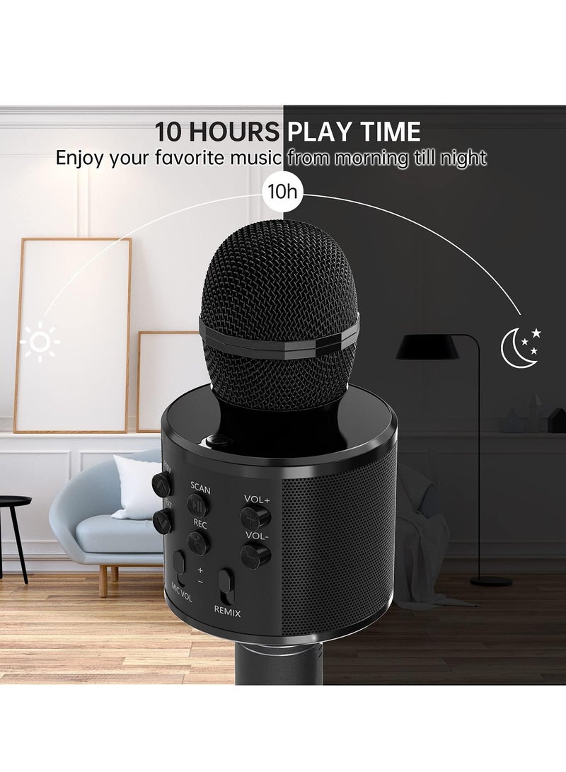ELTRAZONE 2 Pack Wireless Bluetooth Karaoke Microphone for Kids – Portable Handheld Mic Speaker Machine, Great Gift for All Ages (Black) - Image 4