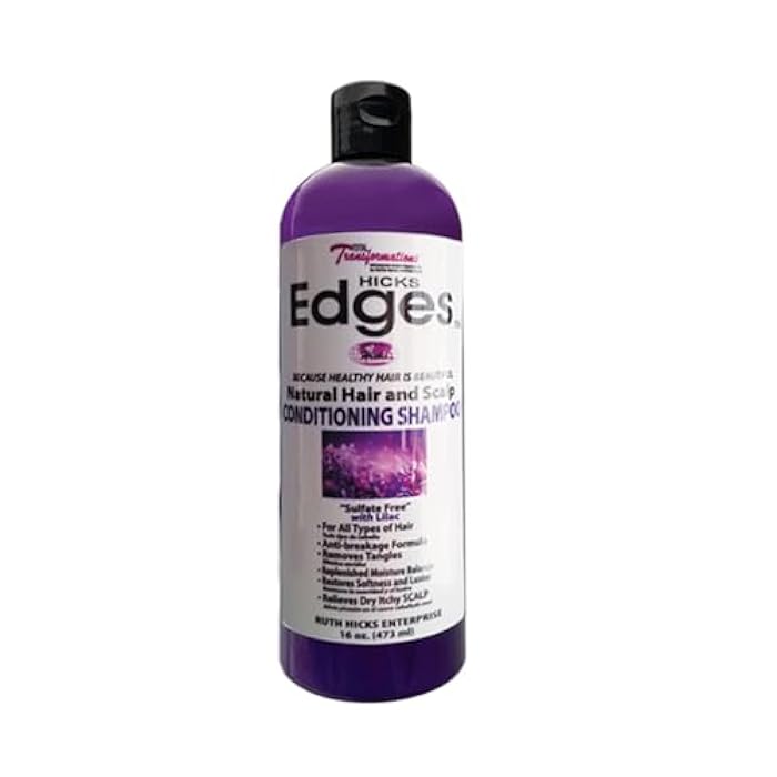 Hicks Edges Natural Hair and Scalp Conditioning Shampoo with Lilac - 16 oz - Image 1