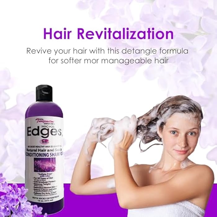 Hicks Edges Natural Hair and Scalp Conditioning Shampoo with Lilac - 16 oz - Image 5