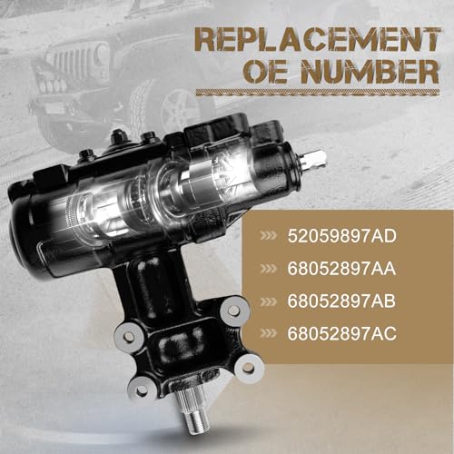 WildGear Power Steering Gear Box Fit For Jeep Wrangler 2007-2009/2011-2017, Wrangler JK 2018, 3.6L 3.8L, Sport Utility 2-Door Only # 68052897AC - Image 3