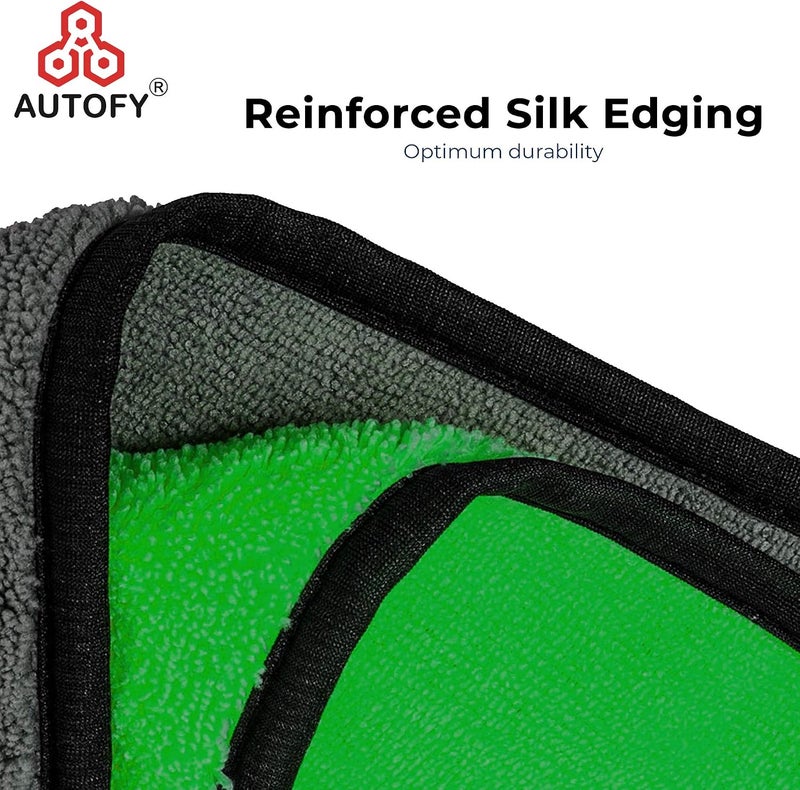 Autofy [Pack of 6 Multipurpose Microfiber Cleaning Towel Cloth 800 GSM Highly Absorbent Dust Towels for All Vehicles Bikes Cars Glass Kitchens (40cm x 40cm Multicolour) - Image 3