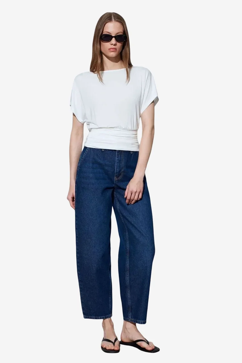 Dilvin White DILVIN Women's Modal Blend Cut-out Crew Neck Blouse for Women | Best Price UAE