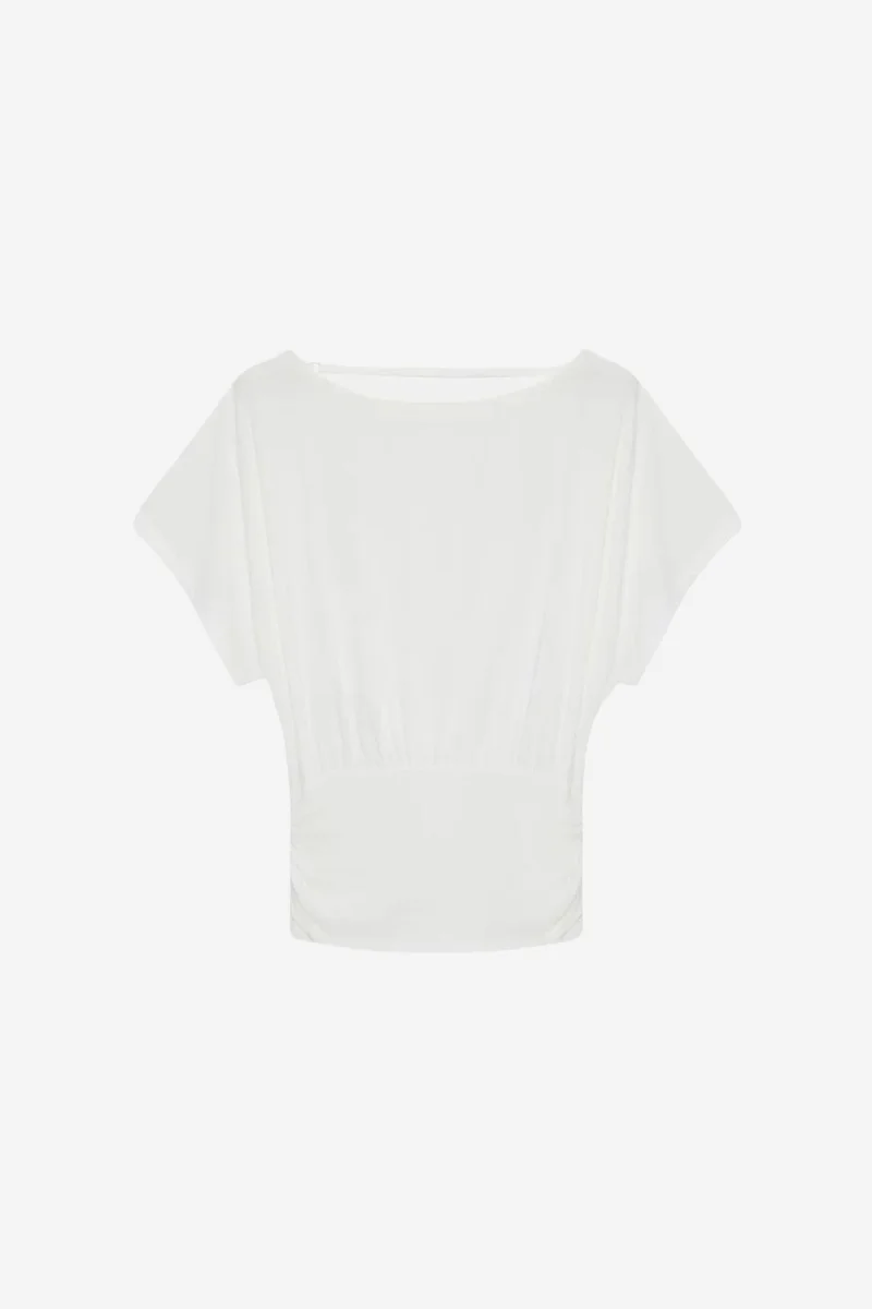 Dilvin White DILVIN Women's Modal Blend Cut-out Crew Neck Blouse for Women | Best Price UAE