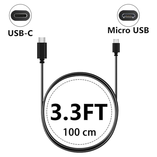 GEEKRIA for Creators USBC to Micro USB Microphone Cable Compatible with Shure MV7 MV88 MV5 MV51 MVi Replacement Mic Cord 33 ft 100 CM Black - Image 3