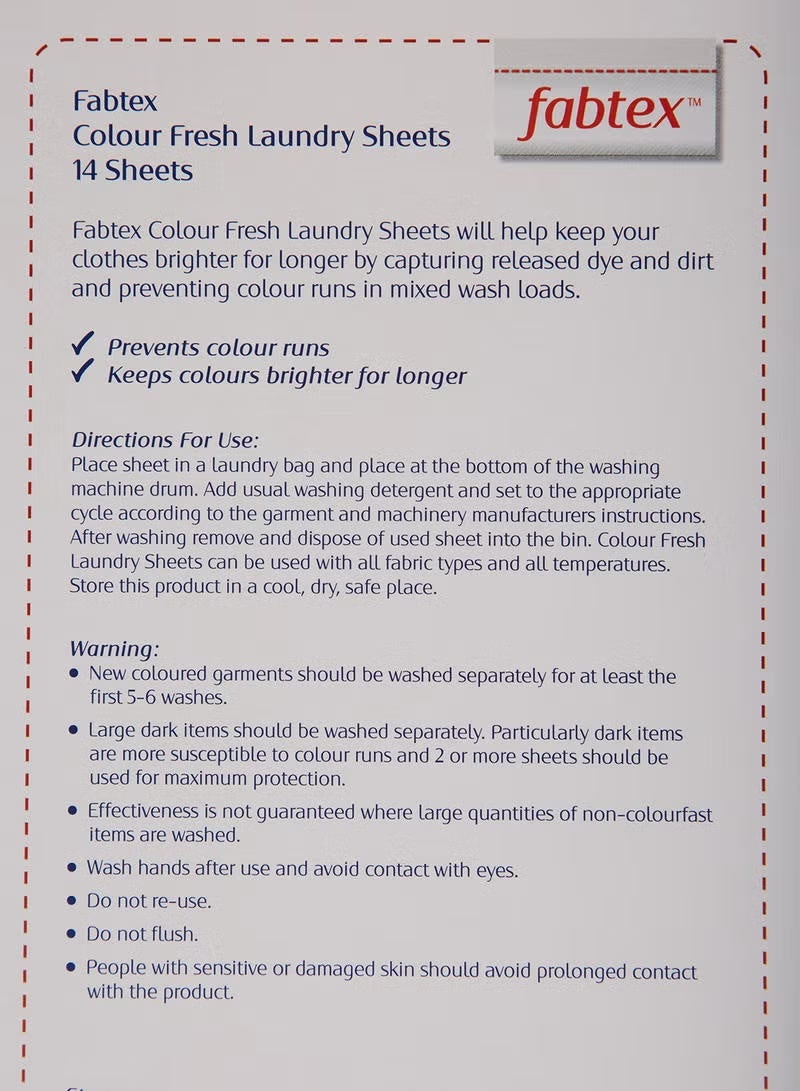FABTEX Colour Fresh Laundry Sheet 14 Sheets - Image 3