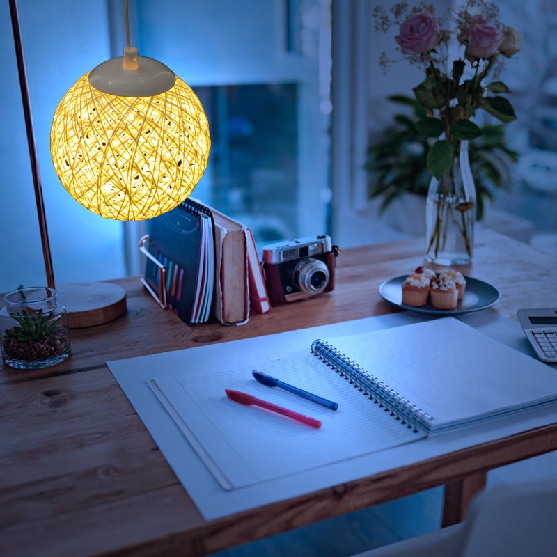 🏠 مصباح مكتب من الخيزران تصميم منسوج أنيق للمنازل الحديثة بمادة متينة عالية الجودة - Image 2