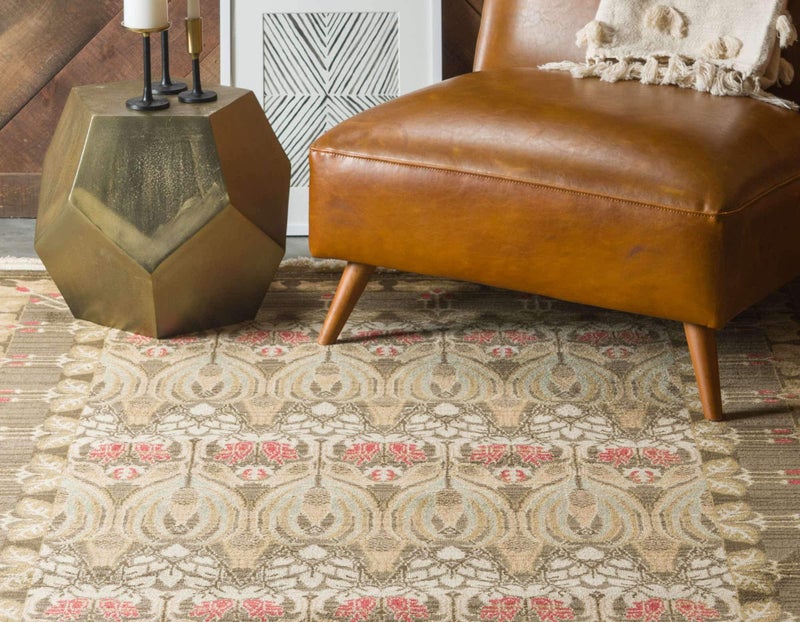 Unique Loom Edinburgh Collection Area Rug - Canmore (6' 1" x 9' Rectangle, Brown/ Light Blue) - Image 4