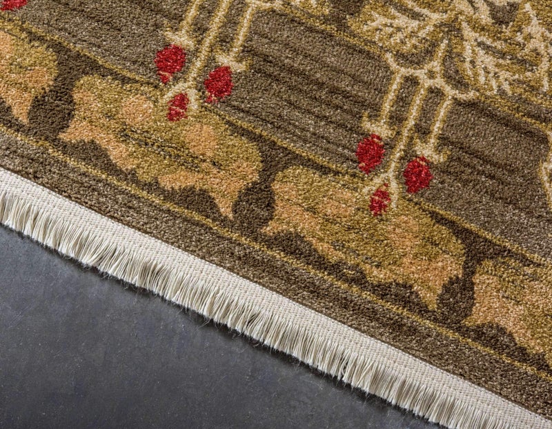 Unique Loom Edinburgh Collection Area Rug - Canmore (6' 1" x 9' Rectangle, Brown/ Light Blue) - Image 2
