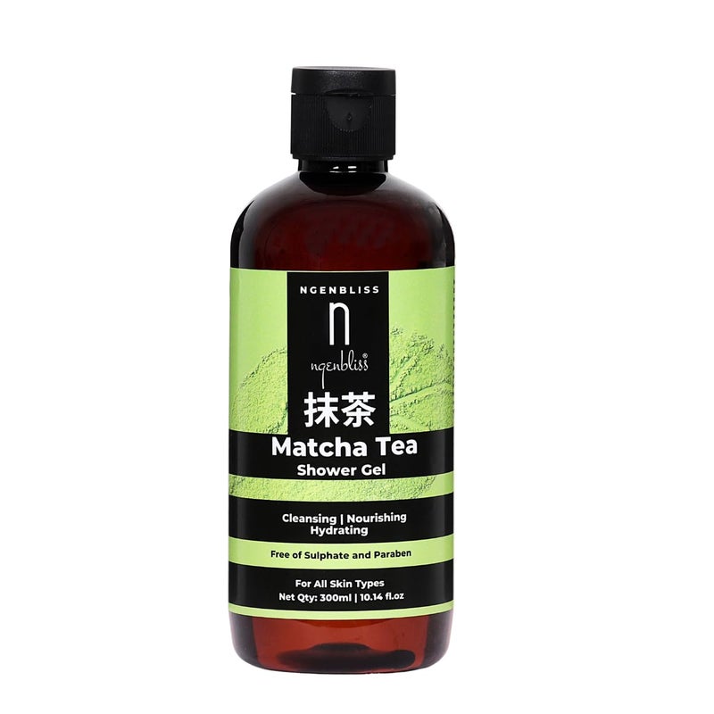 Ngenbliss Matcha Tea Shower gel, Antioxidant-Rich, Refreshing, and Nourishing - Natural Ingredients for Radiant Skin - Vegan and Cruelty-Free - Elevate Your Shower Routine!" 300ml - Image 1