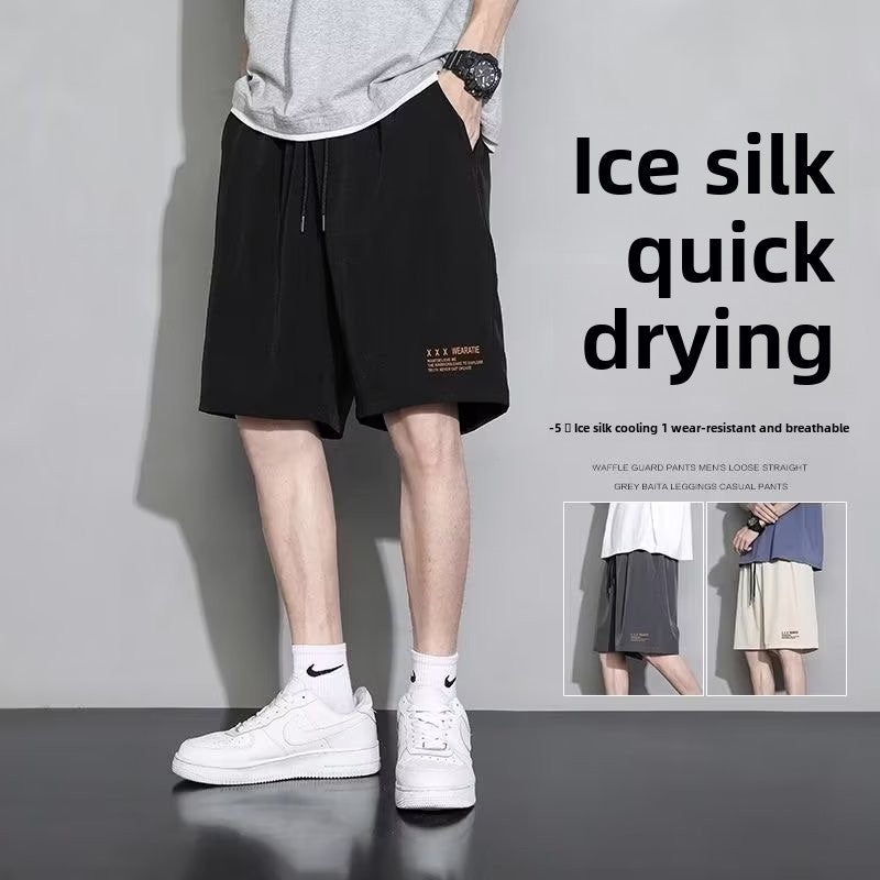 Mens Casual Shorts Summer Thin Street Basketball K181 Black  - Image 2