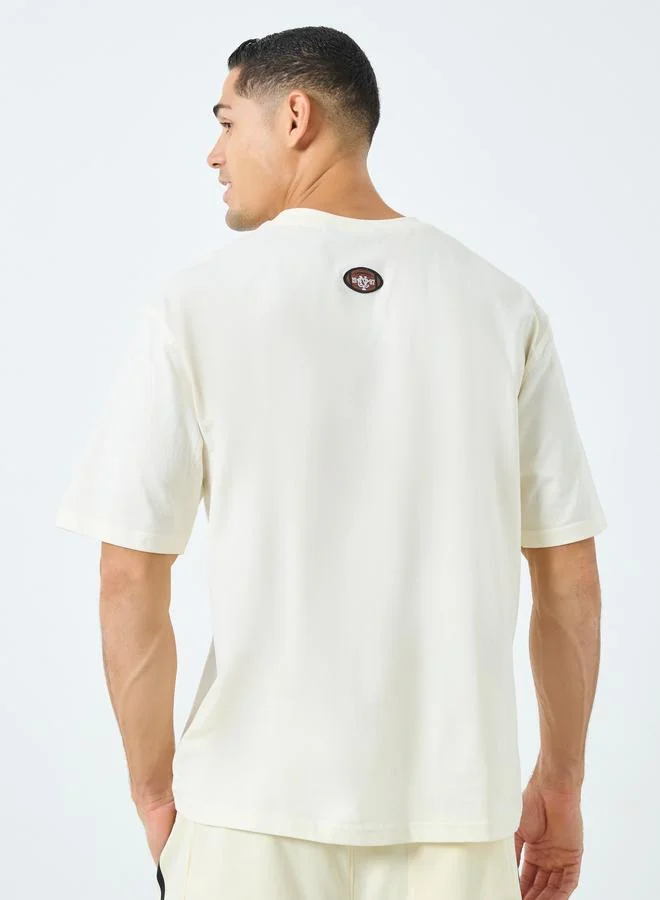 Styli Styli Men Beige Graphic Print Oversized T-Shirt
