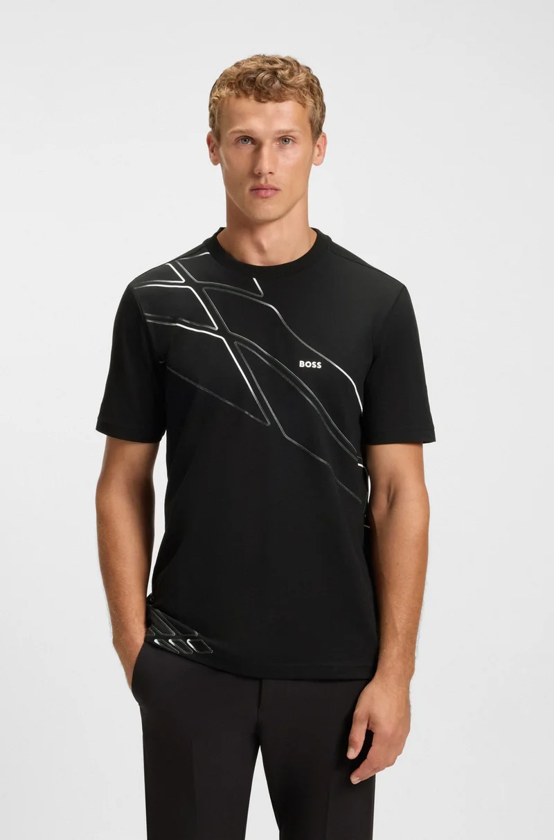 BOSS Active T-shirt in moisture-wicking stretch piqué