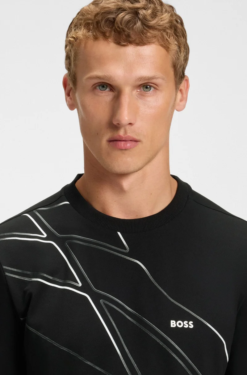 BOSS Active T-shirt in moisture-wicking stretch piqué