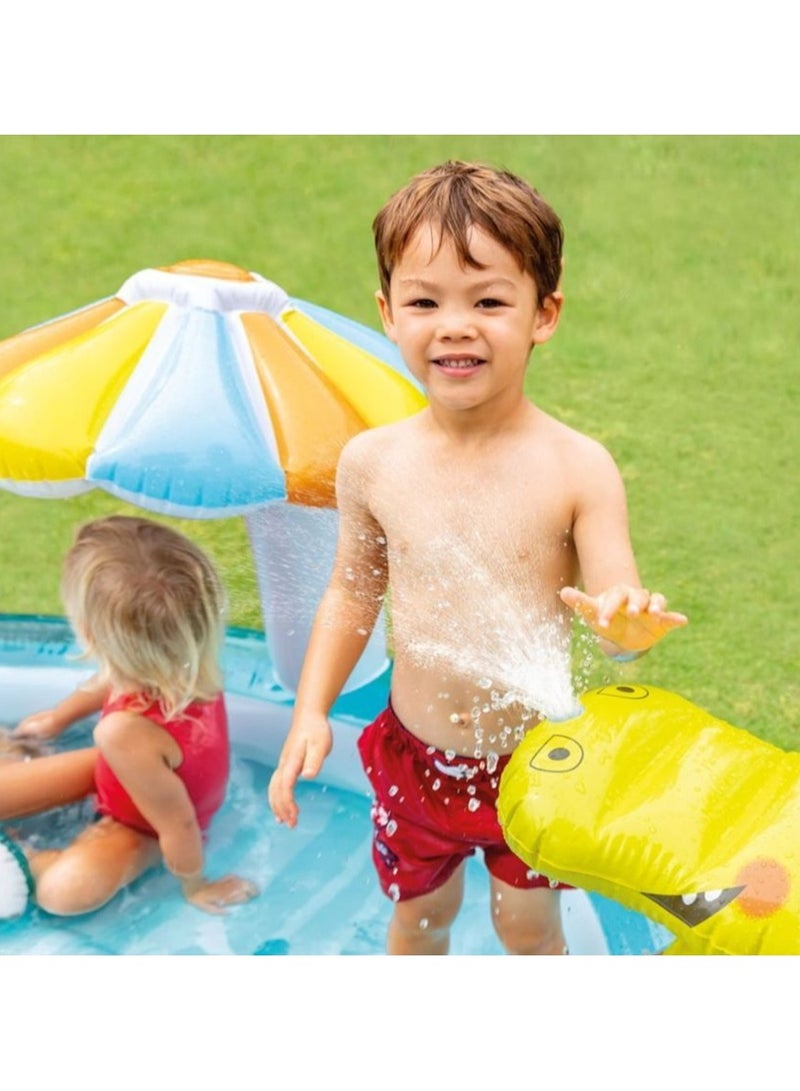 INTEX Unique Design Dinosaur Water Slide Play Center Inflatable Swimming Pool 201x170x84cm - Image 5