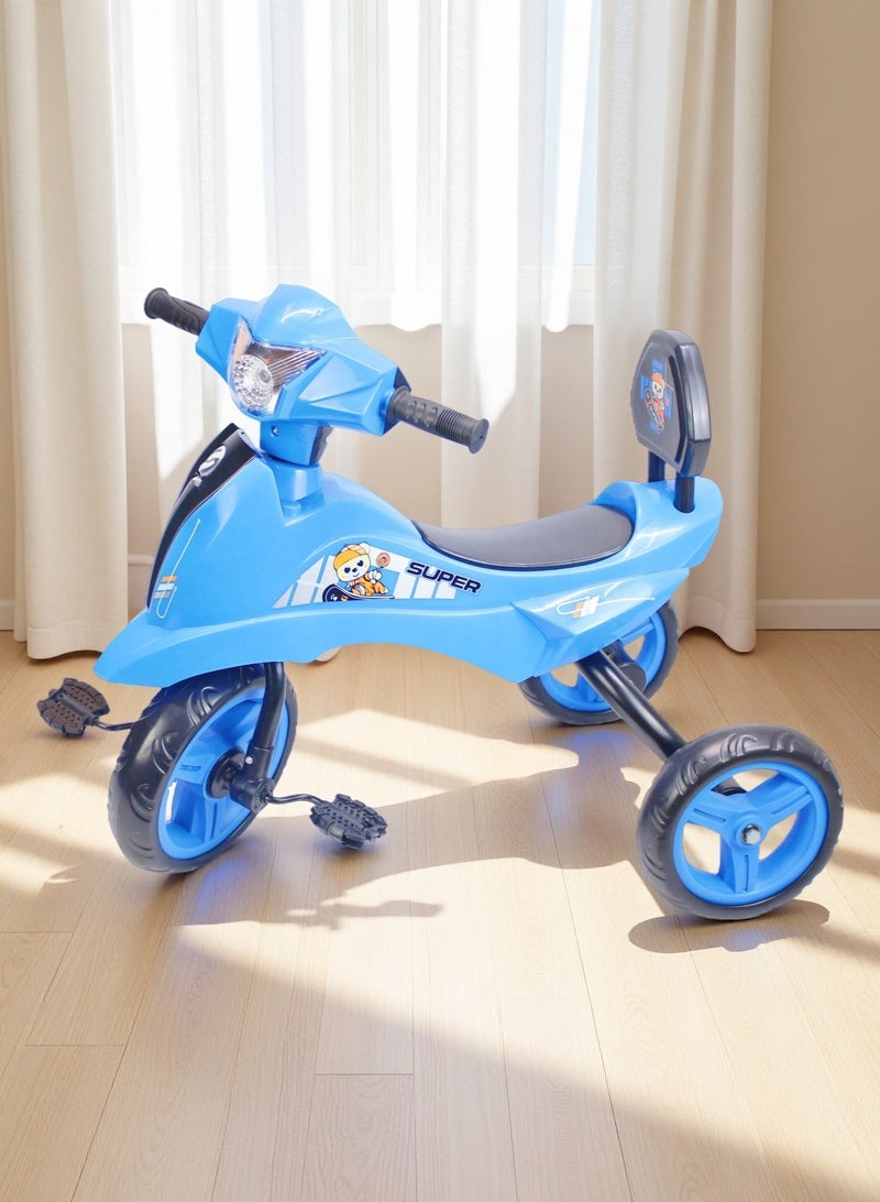 إيزي فيتشور دراجة ثلاثية العجلات سهلة الاستخدام للأطفال مزودة بإضاءة وموسيقى (متوفرة بألوان الأزرق والأحمر والوردي) - Image 1