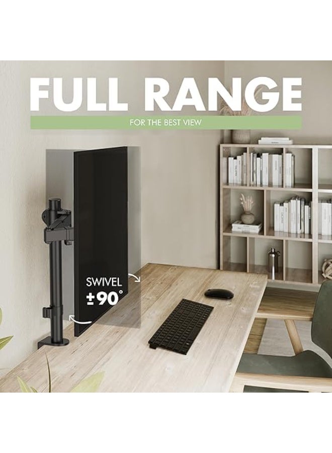 Monitor Stand Desk Mount for 13 to 27 Inch LED/LCD Screens – Adjustable Computer Screen Holder with Clamp – Heavy-Duty, Space-Saving Design - Image 2