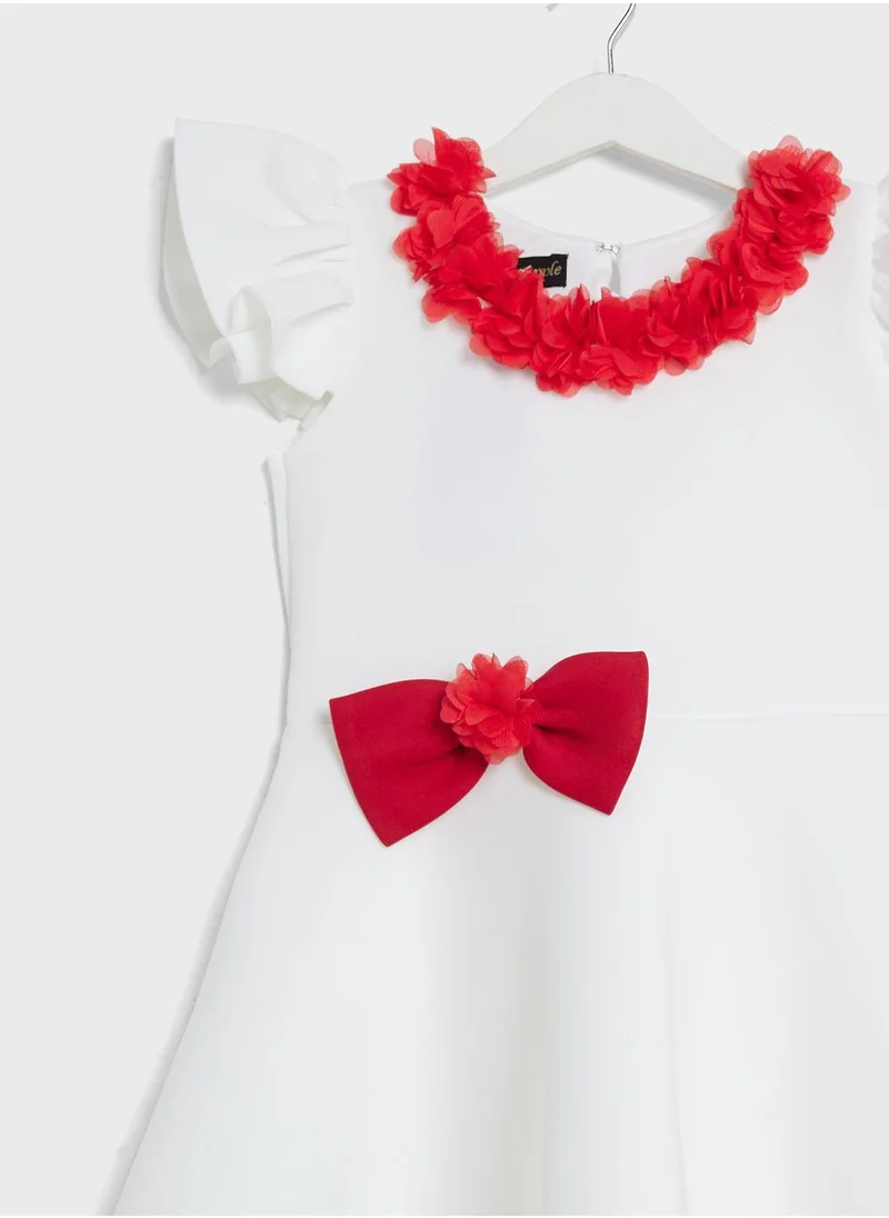 Little Golden Apple Kids Little Frill Sleeve Dress