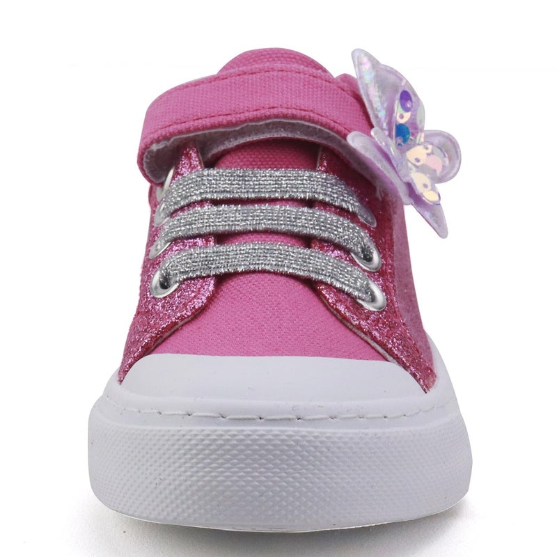 Toandon Little Girls Kids Sneakers Glitter Walking Shoes Child Straps Buckle Hoop and Loop Low Top Non Slip Lightweight Sparkly Breathable Fashion Outdoor Purple Butterfly Size 13 - Image 3