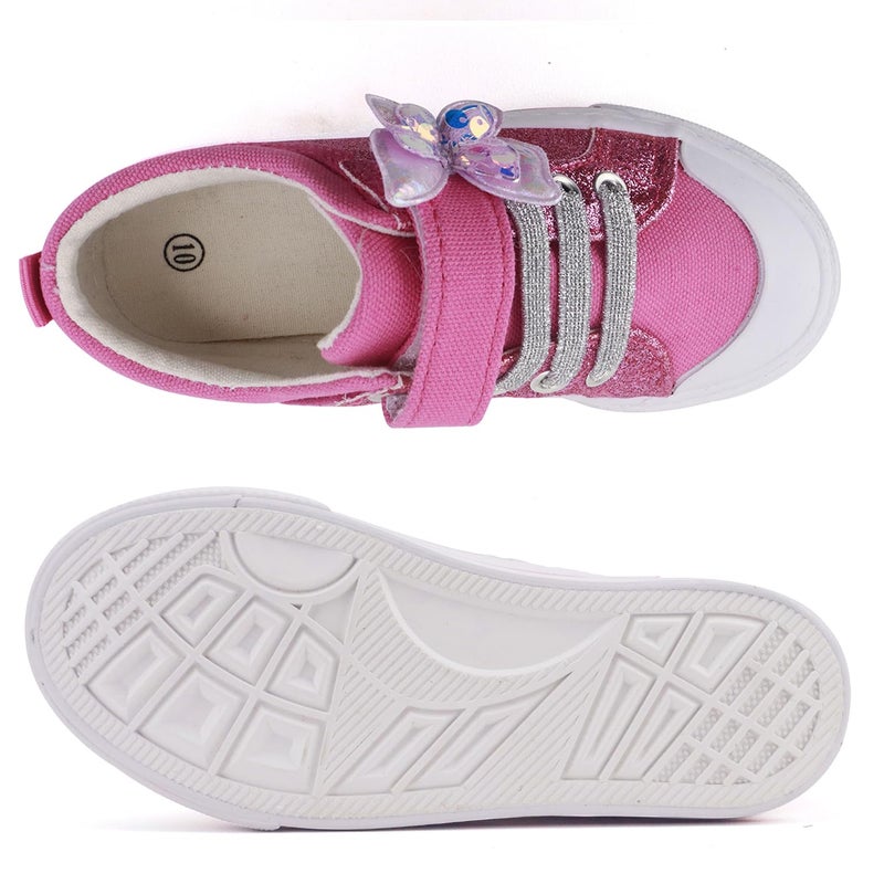 Toandon Little Girls Kids Sneakers Glitter Walking Shoes Child Straps Buckle Hoop and Loop Low Top Non Slip Lightweight Sparkly Breathable Fashion Outdoor Purple Butterfly Size 13 - Image 5