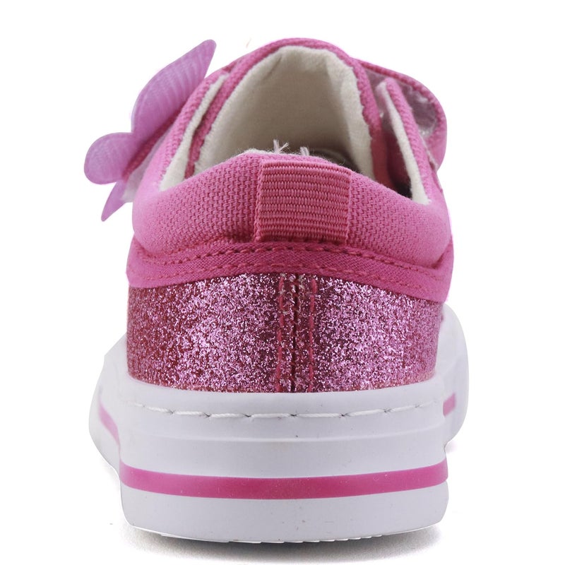 Toandon Little Girls Kids Sneakers Glitter Walking Shoes Child Straps Buckle Hoop and Loop Low Top Non Slip Lightweight Sparkly Breathable Fashion Outdoor Purple Butterfly Size 13 - Image 4