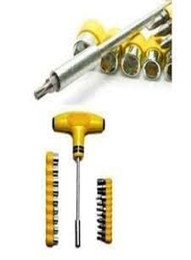 KIDINGTON 24 pcs T Shape Screwdriver Set Batch Head Ratchet Pawl Socket Spanner Hand Tools - Image 2