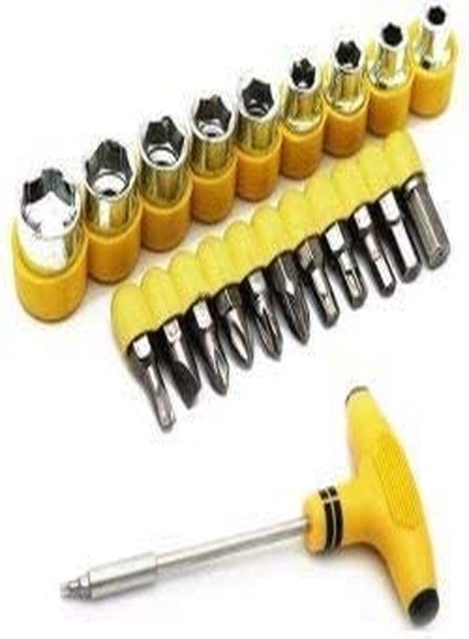 KIDINGTON 24 pcs T Shape Screwdriver Set Batch Head Ratchet Pawl Socket Spanner Hand Tools - Image 1