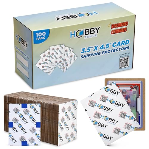 Hobby Armor 100 Pack Trading Card Shipping Protector by Hobby Armor 35 x 45 with Rounded Corners Vibrant MultiColor Card Protector to Guard Cards From Dings Premium Lightweight Cardboard Shipping Supplies - Image 1
