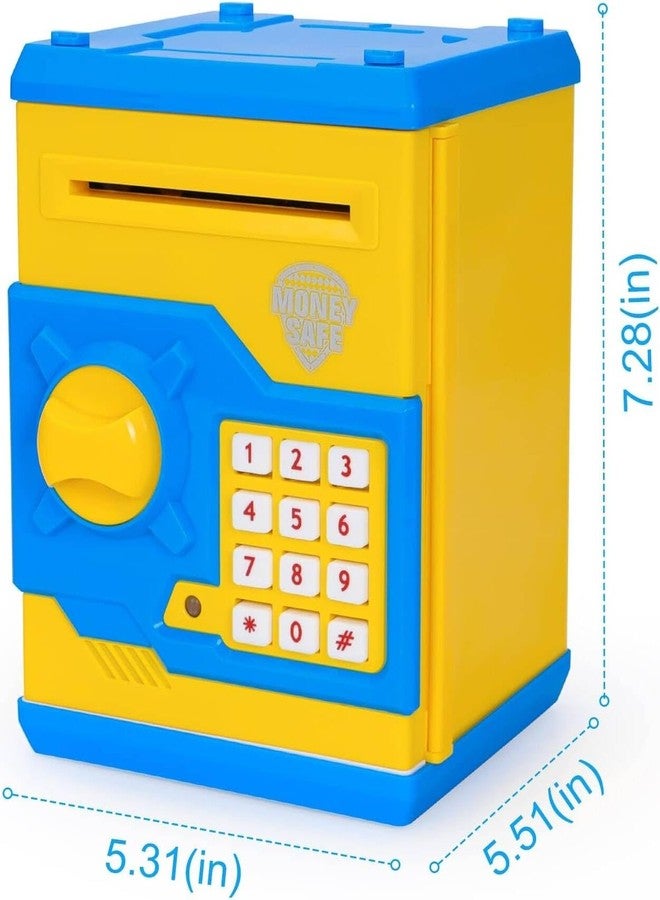 Magicwand Money Safe Kids Piggy Savings Bank with Electronic Lock【Pack of 1】【Yellow & Blue】 - Image 2