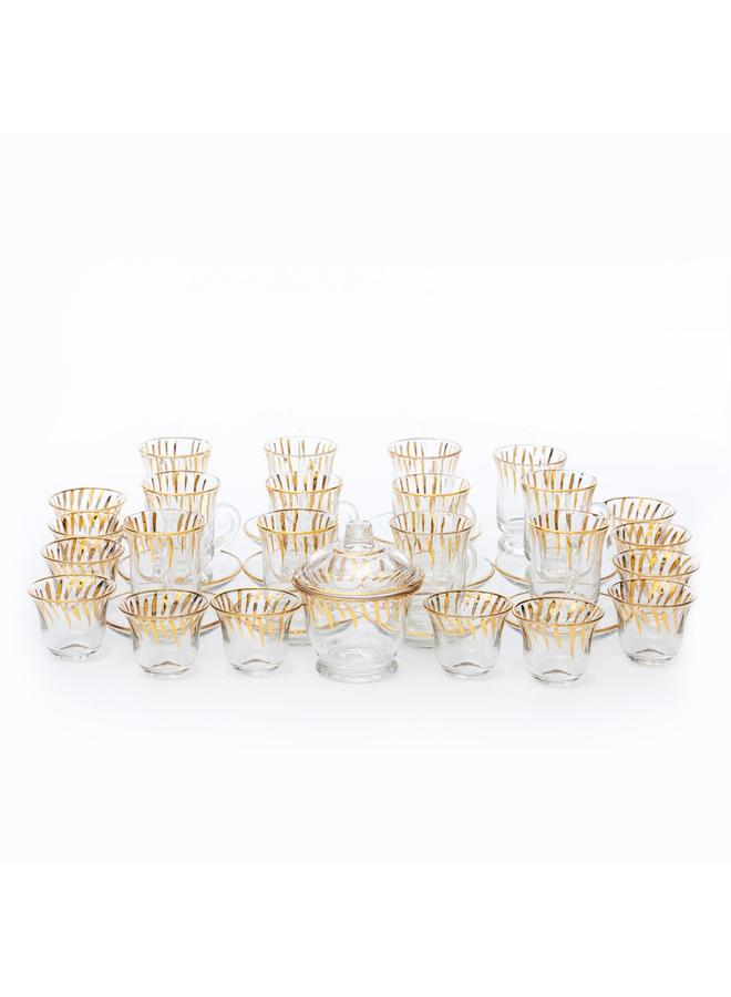 Alsaif Glass Tea Coffee Serving Set 50 Pieces Transparent - Image 1