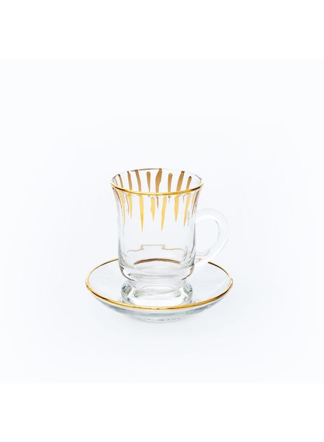 Alsaif Glass Tea Coffee Serving Set 50 Pieces Transparent - Image 2