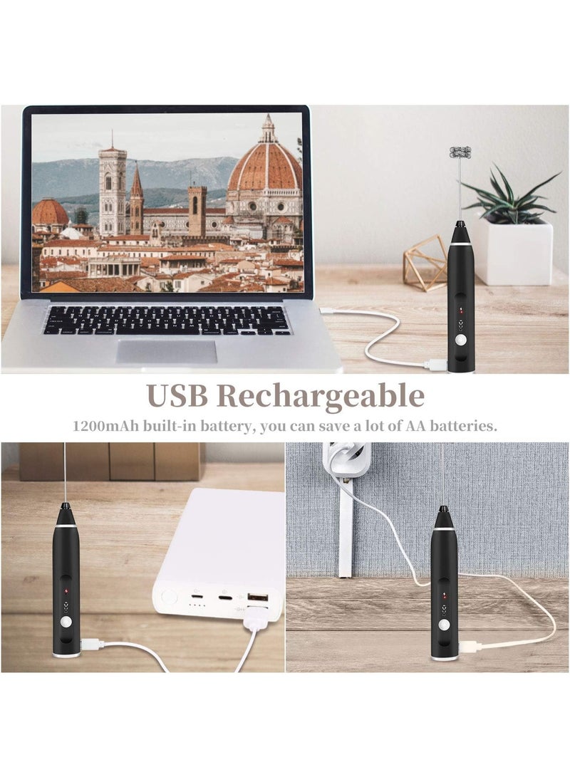 3-Piece Electric Milk Frother And Whisk Set Multicolour - Image 4