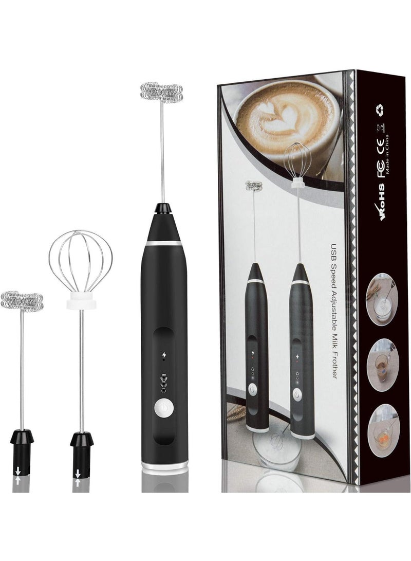 3-Piece Electric Milk Frother And Whisk Set Multicolour - Image 1