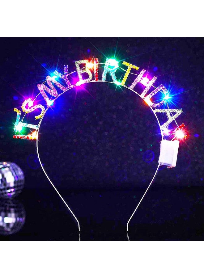 زوي ستار عصابة رأس Zoestar المضيئة لأعياد الميلاد السعيدة مزودة بإضاءة LED وعصابات شعر لامعة لحفلات أعياد الميلاد للنساء (ملونة، مقاس واحد) - Image 1