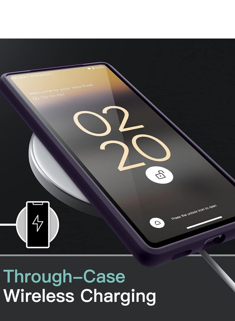 Wtech Hybrid Silicone With Translucent Back Protective Lens Sheild Case Cover For Google Pixel 8 5G 2023 Eggplant Purple - Image 4