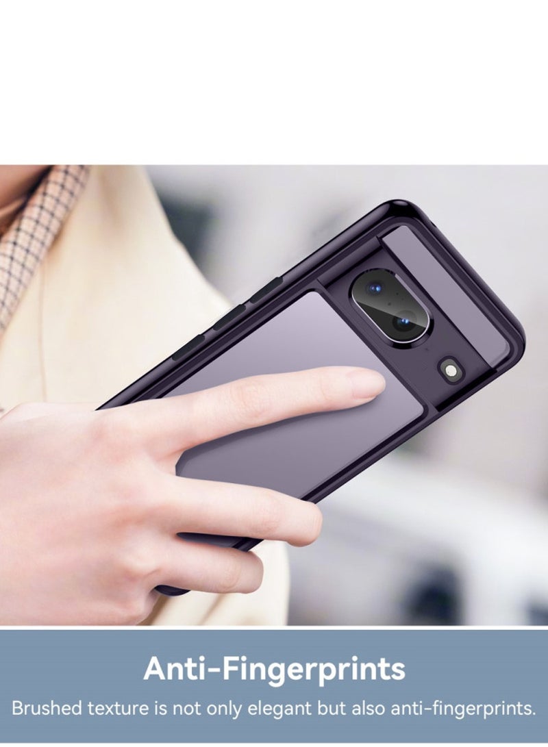 Wtech Hybrid Silicone With Translucent Back Protective Lens Sheild Case Cover For Google Pixel 8 5G 2023 Eggplant Purple - Image 2