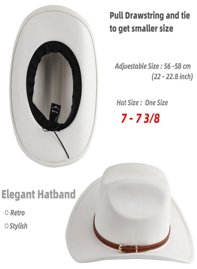 Pro Celia Cowboy Hat for Women and Men Wide Brim Western Cowgirl Hat (US, Alpha, One Size, Ivory) - Image 3
