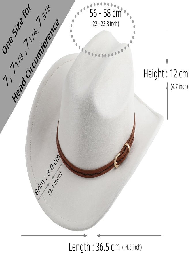 Pro Celia Cowboy Hat for Women and Men Wide Brim Western Cowgirl Hat (US, Alpha, One Size, Ivory) - Image 2