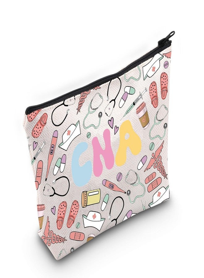 POFULL Certified Nursing Assistant Gift CNA Cosmetic Bag CNA Graduation Gift CNA Life Makeup Bag Nursing Gift (CNA) - Image 1