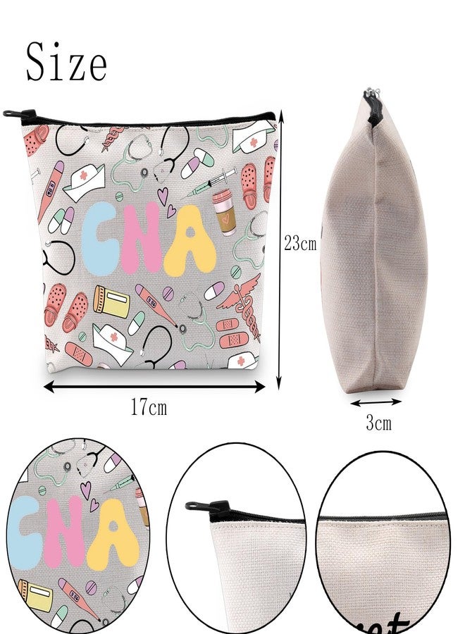 POFULL Certified Nursing Assistant Gift CNA Cosmetic Bag CNA Graduation Gift CNA Life Makeup Bag Nursing Gift (CNA) - Image 2