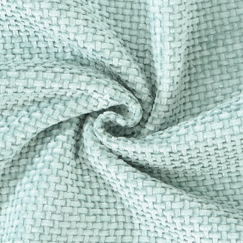 MADIZZ Decorative Chenille Velvet Throw Pillow Covers Set of 2 Soft Boho Textured Neutral Couch Throw Pillow for Bed Modern Farmhouse Home Decor for Sofa Livingroom Aqua Green 18x18 Inch - Image 3
