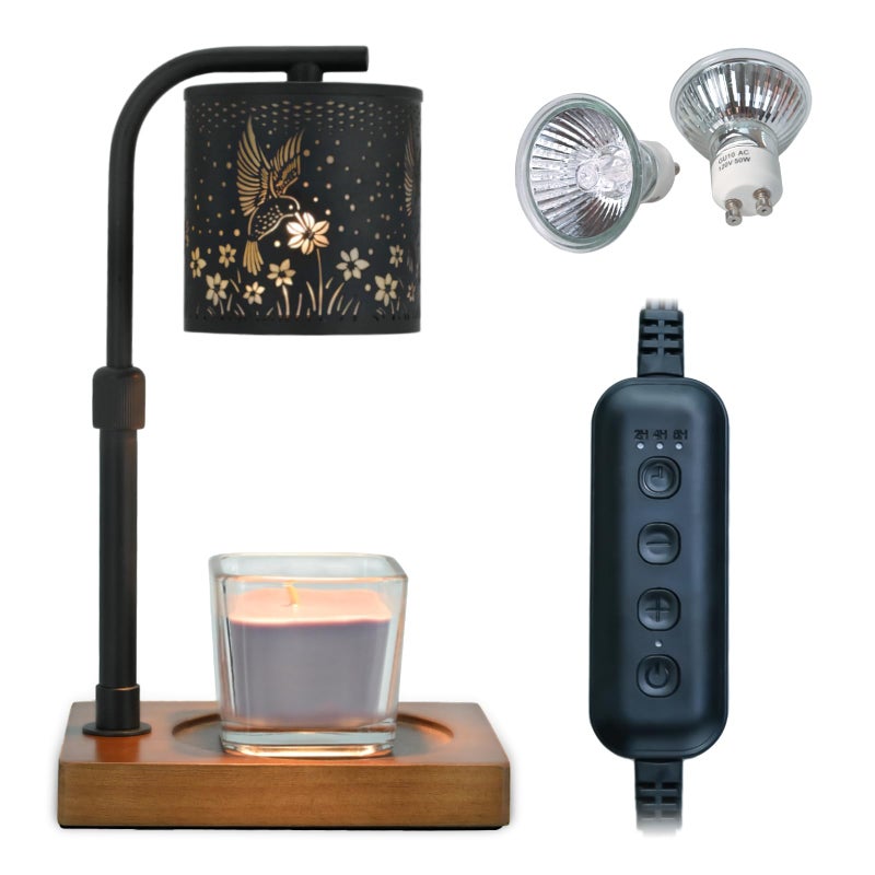 Eandisom Candle Warmer Lamp Timer - Birthday Gifts for Women Mom, House Warming Gifts New Home Decor, Modern Farmhouse Decor, Hummingbirds Candle Warmer for All Jar Candles with 2 Bulb - Image 2