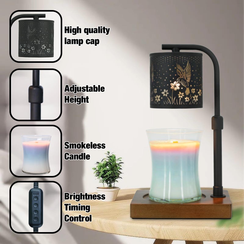 Eandisom Candle Warmer Lamp Timer - Birthday Gifts for Women Mom, House Warming Gifts New Home Decor, Modern Farmhouse Decor, Hummingbirds Candle Warmer for All Jar Candles with 2 Bulb - Image 5