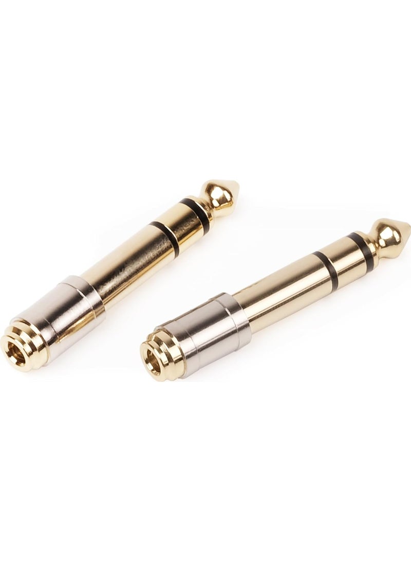 Rock Pow 1/4'' Male to 1/8'' Female Stereo Headphone Adapter 6.35mm to 3.5mm Audio Adapter Pure Copper for Headphone Amplifier Guitar 2 Pack  - Image 3