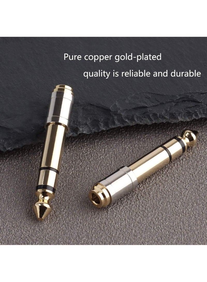 Rock Pow 1/4'' Male to 1/8'' Female Stereo Headphone Adapter 6.35mm to 3.5mm Audio Adapter Pure Copper for Headphone Amplifier Guitar 2 Pack  - Image 4